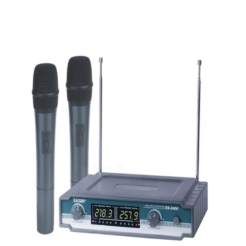 Micro không dây Ealsem ES-2400 gồm bộ đầu thu và 2 micro