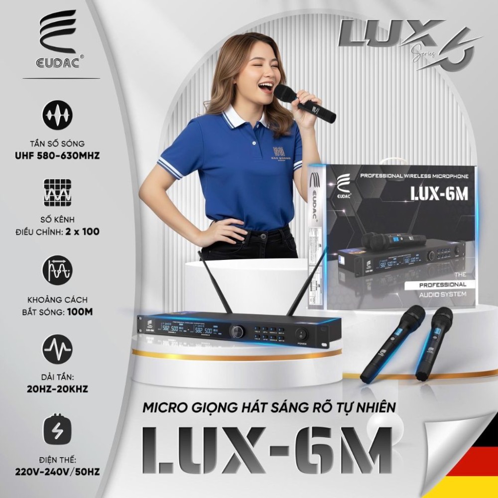 Micro karaoke Eudac AudioLUX-6M - Hàng chính hãng