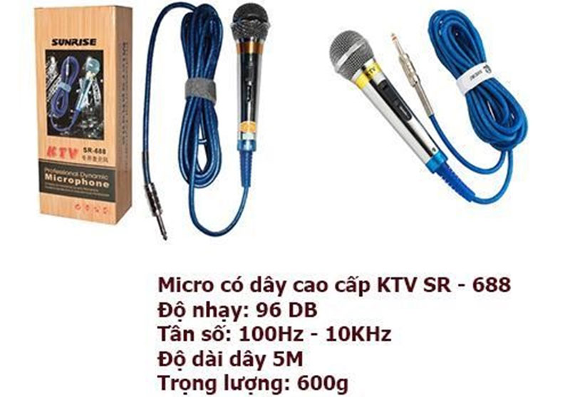 Micro karaoke có dây Sunrise SR-688 - Hàng chính hãng