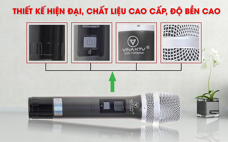 Thiết kế của Micro không dây VinaKTV USS-1000 Plus