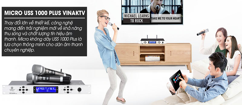 Micro không dây VinaKTV USS-1000 Plus