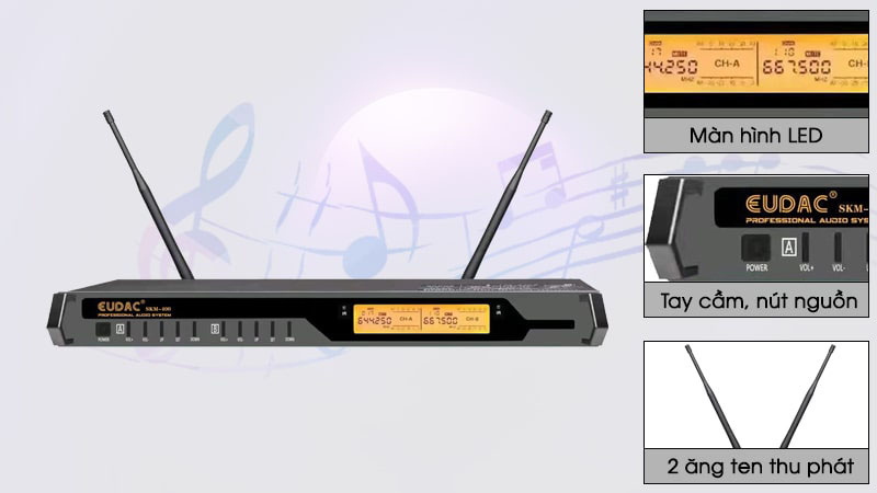 Micro không dây Eudac Audio SKM-400 - Hàng chính hãng