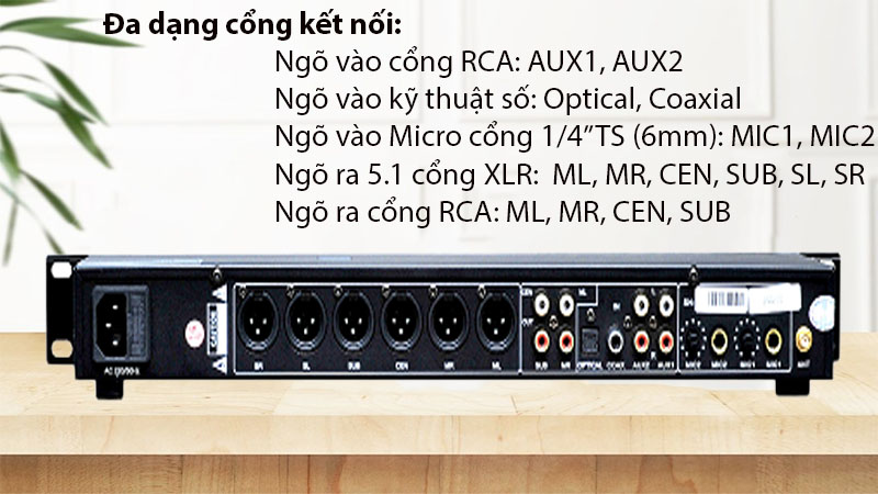 Đa dạng cổng kết nối của Mixer Arirang MA-2000