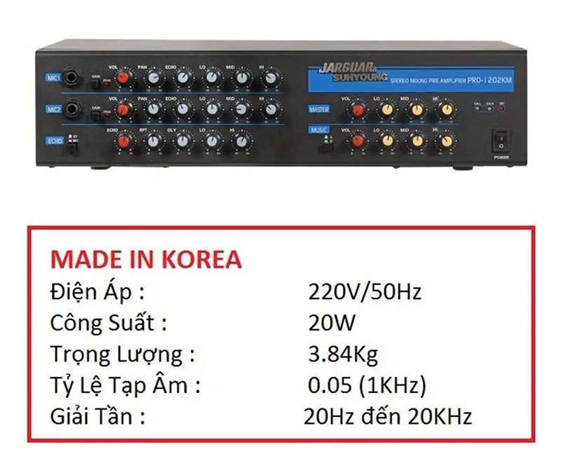 Mixer karaoke Jarguar Suhyoung Pro-1202KM - Hàng chính hãng