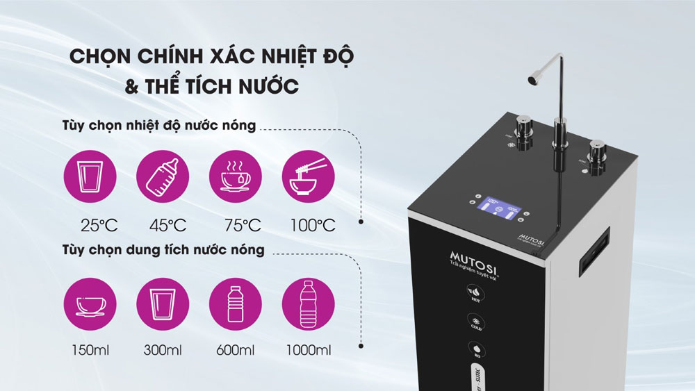 Máy lọc nước nóng nhanh lạnh nguội 10 lõi Mutosi MP-100HIC - Hàng chính hãng
