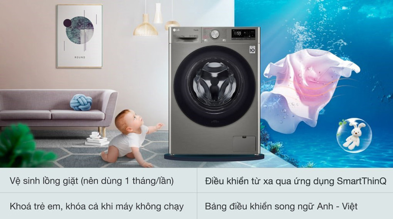 Máy giặt LG Inverter 11 kg FV1411S4P - Hàng chính hãng