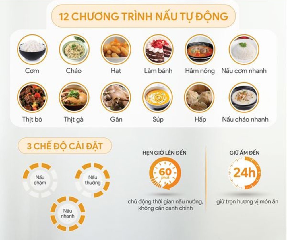 Đa chức năng nấu, thay thế nhiều thiết bị trong bếp
