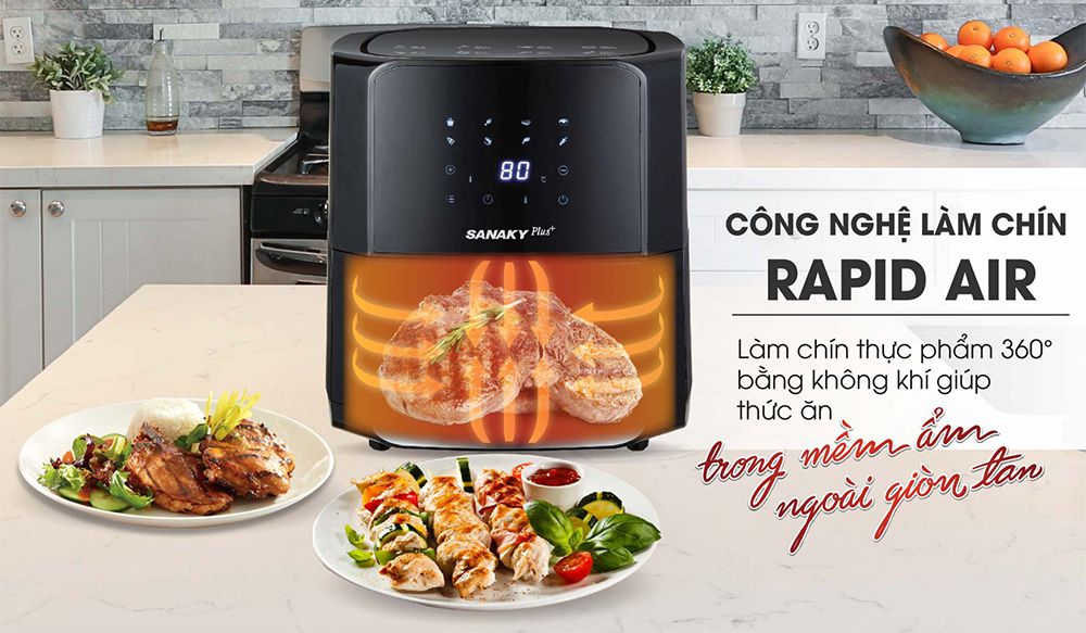Nồi chiên không dầu 6.5 lít Sanaky NCKD.VH60AT1 - Hàng chính hãng