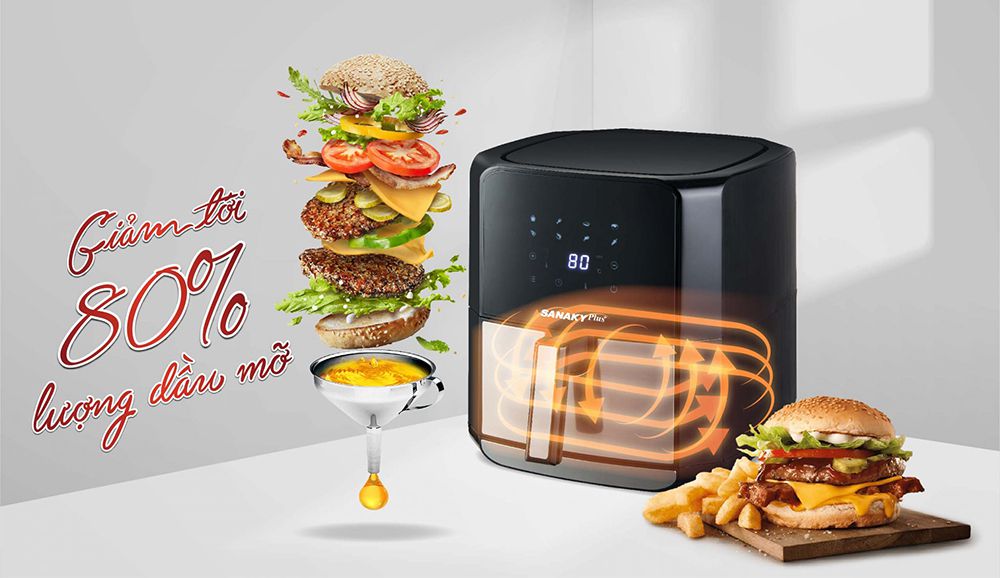 Nồi chiên không dầu 6.5 lít Sanaky NCKD.VH60AT1 - Hàng chính hãng