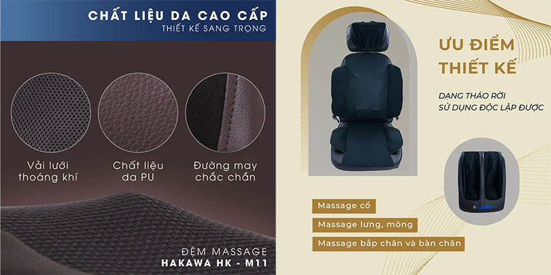 Nệm massage toàn thân Hakawa HK-M11 - Hàng chính hãng