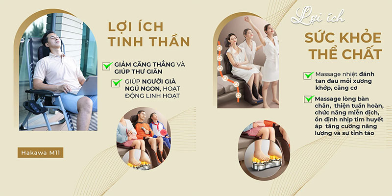 Nệm massage toàn thân Hakawa HK-M11 - Hàng chính hãng
