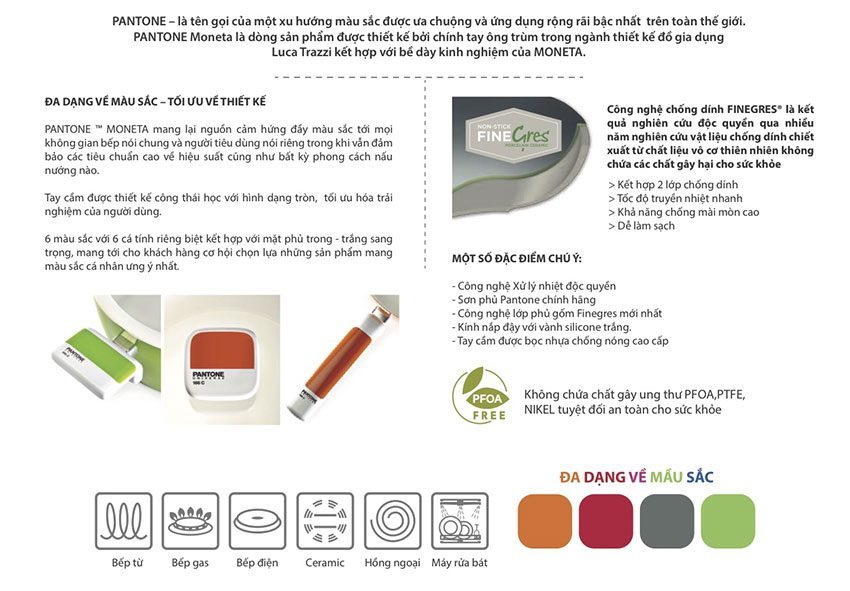 Nồi Moneta Pantone 24cm - Hàng chính hãng