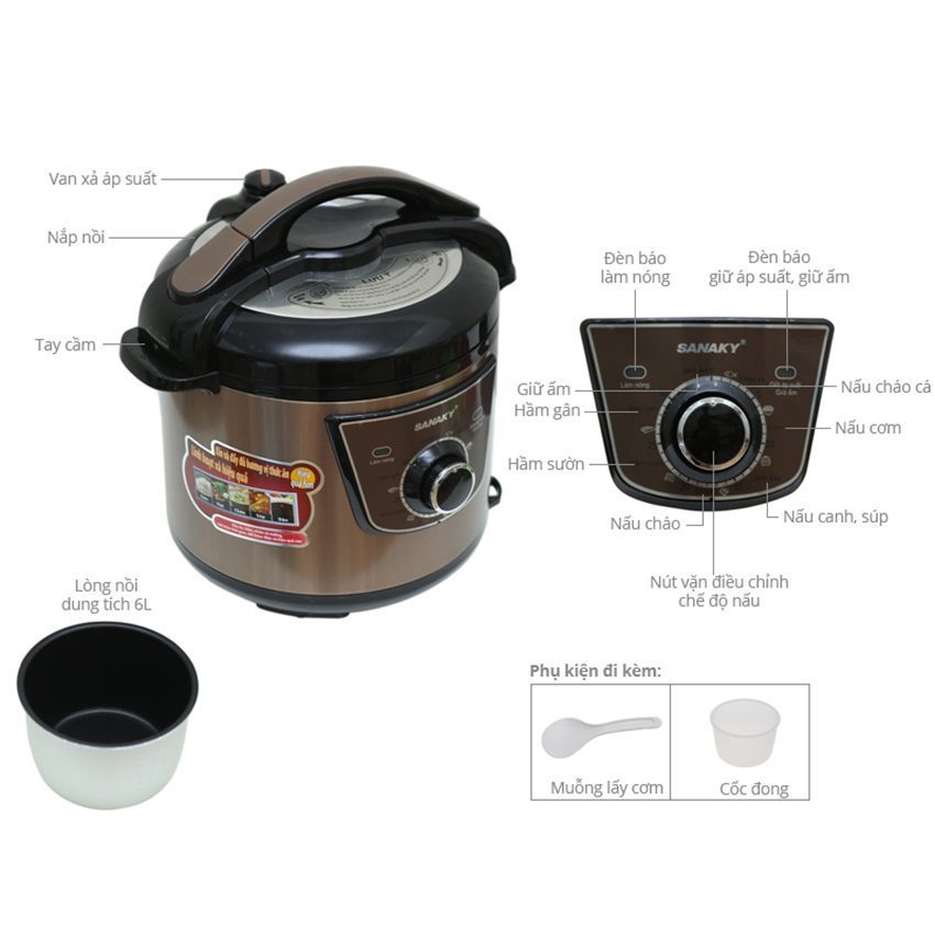 Nồi áp suất Sanaky SNK-64C - Hàng chính hãng