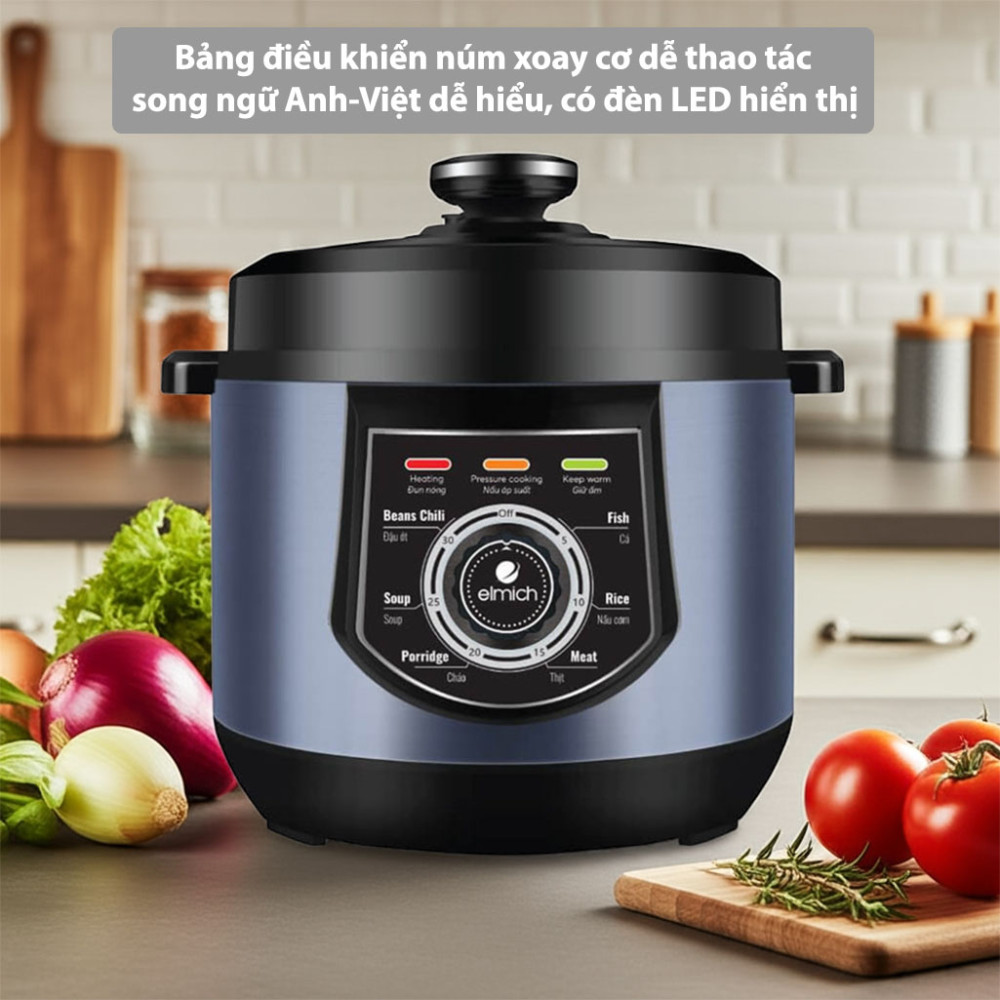Nồi áp suất cơ 6L Elmich PCE-8572 - Hàng chính hãng