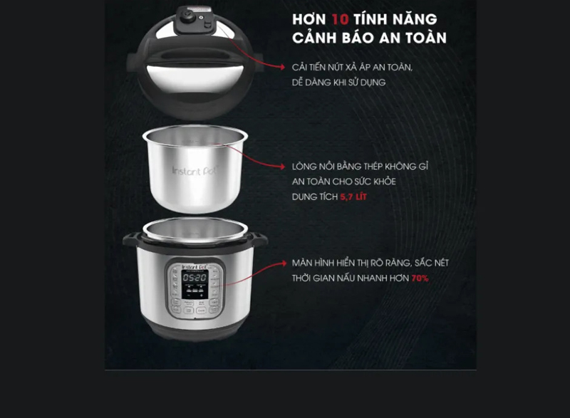 Nồi áp suất điện Instant POT DUO V5 - 7IN1 - Hàng chính hãng