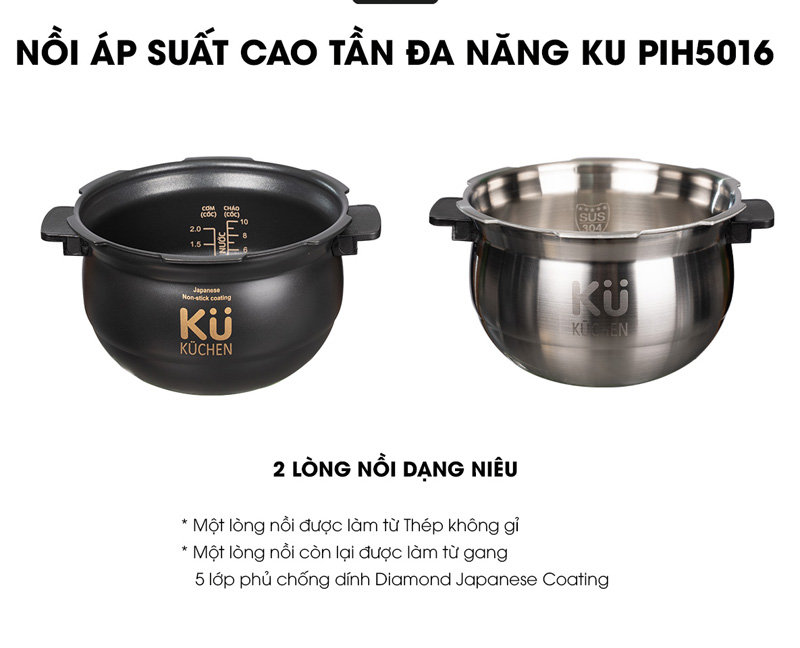 Nồi áp suất đa năng Kuchen KU-PIH5016 - Hàng chính hãng