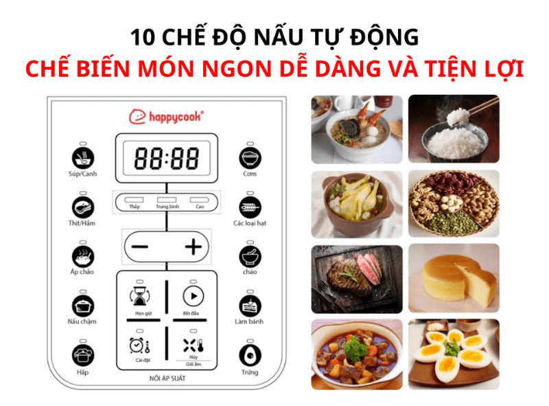 Nồi áp suất điện Happycook HEPC-600SV - Hàng chính hãng