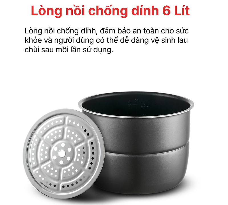 Nồi áp suất điện Happycook HEPC-600SV - Hàng chính hãng