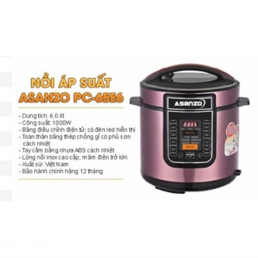 Nồi áp suất Asanzo PC-65E6 - Hàng chính hãng