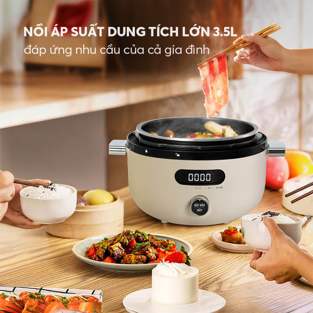 Nồi áp suất điện đa năng Elmich 3.5L PCE-8576 - Hàng chính hãng
