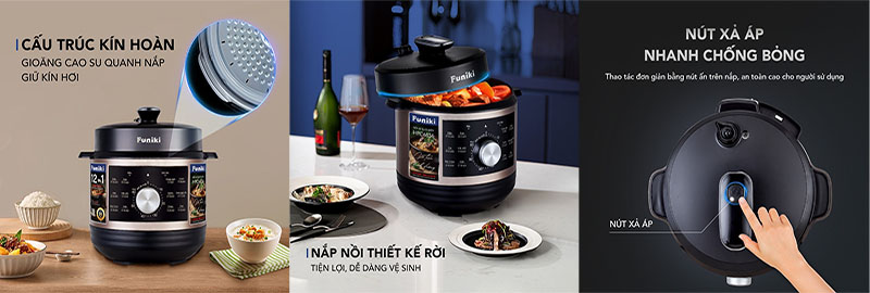 Nồi áp suất điện 6L Funiki HPC6856 - Hàng chính hãng
