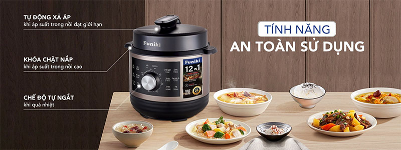 Nồi áp suất điện 6L Funiki HPC6856 - Hàng chính hãng