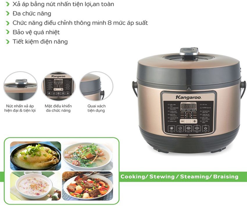 Nồi áp suất điện Kangaroo KG6P1 - Hàng chính hãng