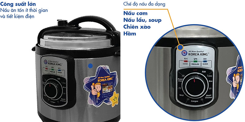 Nồi áp suất điện Korea King PEPC-60STSN - Hàng chính hãng