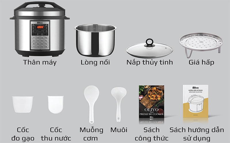 Nồi áp suất điện tử Olivo PC60 - Hàng chính hãng