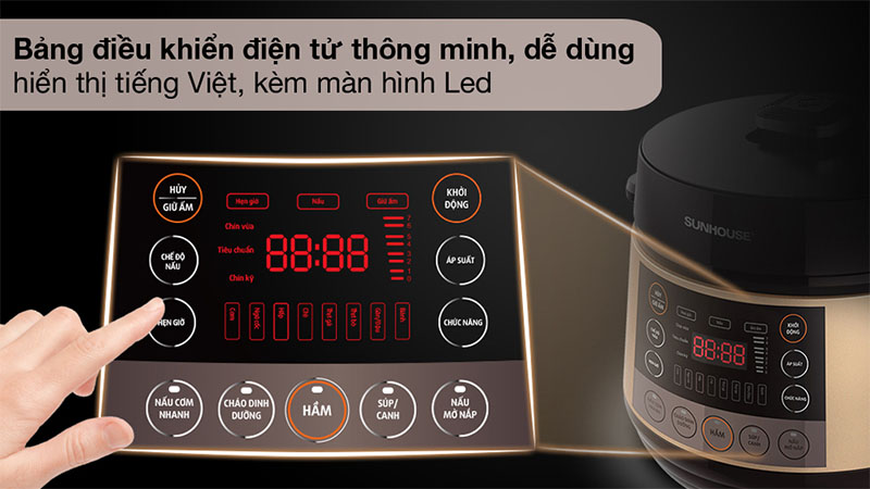 Nồi áp suất điện Sunhouse SHD1570 - Hàng chính hãng