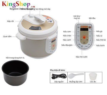 Nồi áp suất điện tử Supor CYSB50YC10VN-100 - Dung tích 5L - Hàng chính hãng