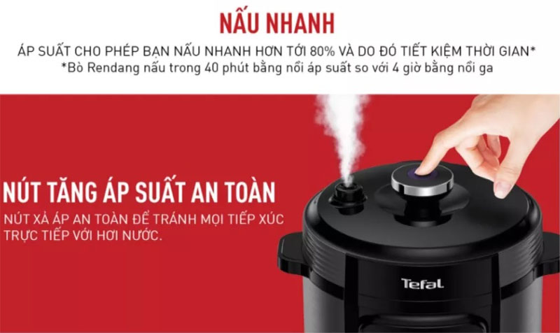 Nồi áp suất điện tử Tefal CY601868 - Hàng chính hãng
