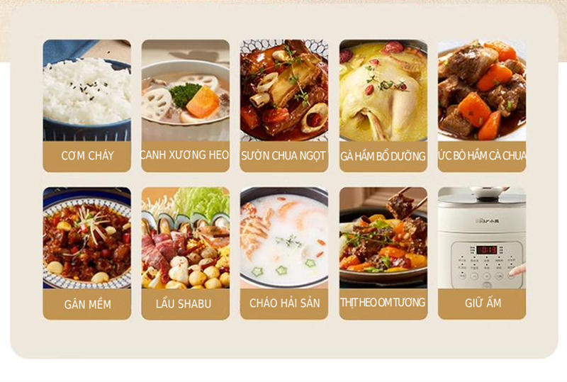 Nồi áp suất điện Bear YLB-A50P1 (5 lít) - Hàng chính hãng