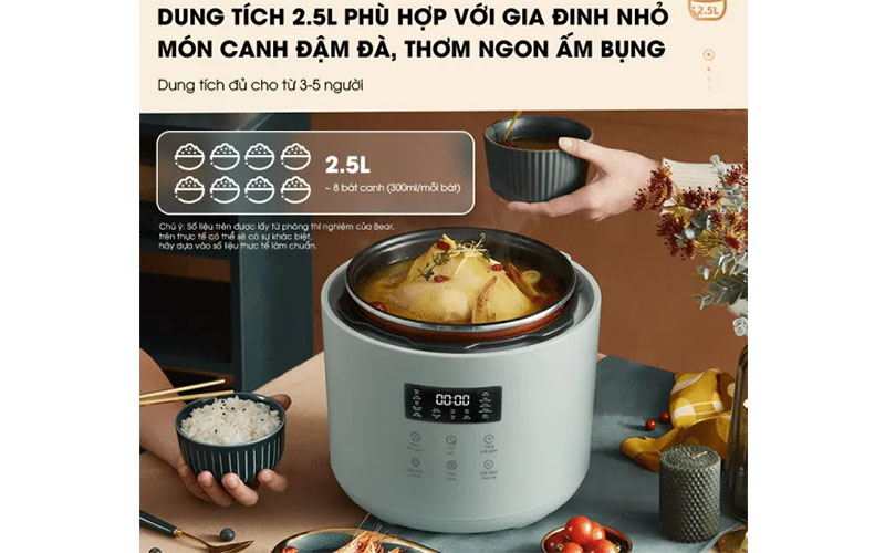 Nồi áp suất điện tử Bear SB-AS25L - Hàng chính hãng