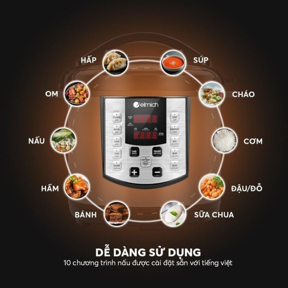 Nồi áp suất điện tử Elmich PCE-1809OL - Hàng chính hãng