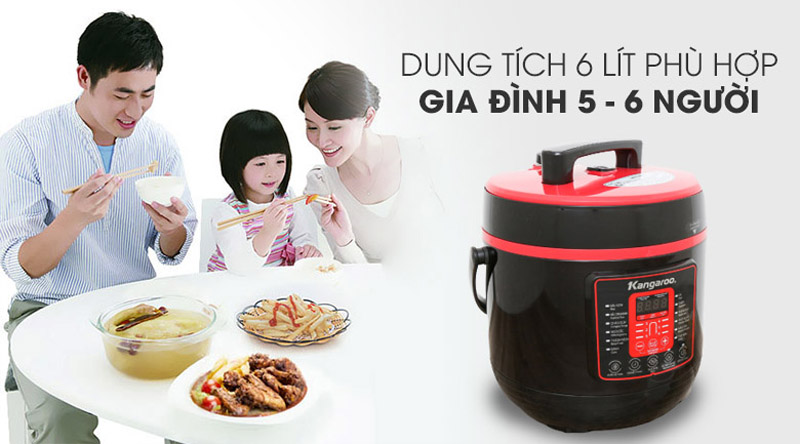 Nồi áp suất điện Kangaroo KG6P2 - 6 Lít - Hàng chính hãng