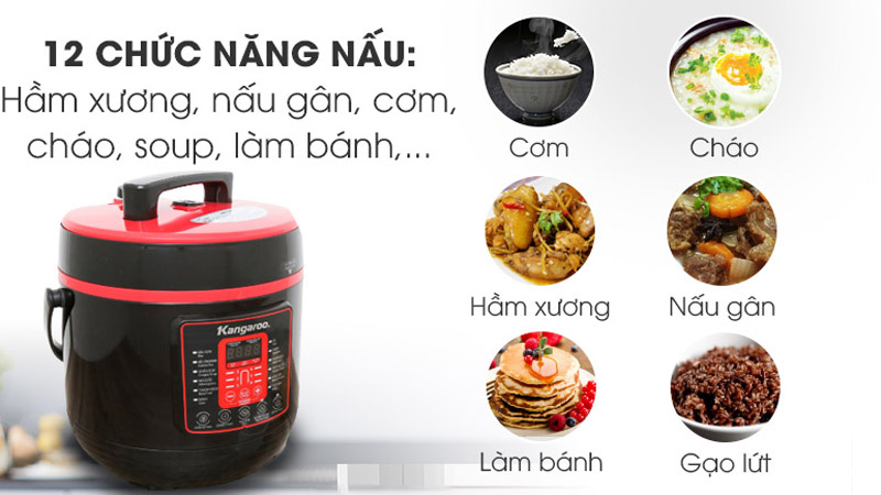 Nồi áp suất điện Kangaroo KG6P2 - 6 Lít - Hàng chính hãng