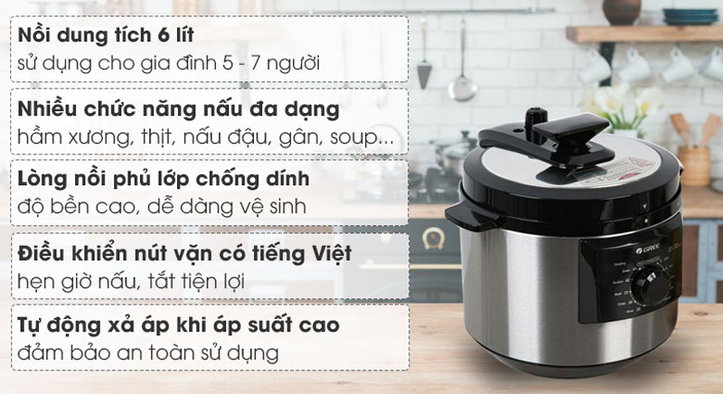 Nồi áp suất Gree CYWK-6016 - Hàng chính hãng