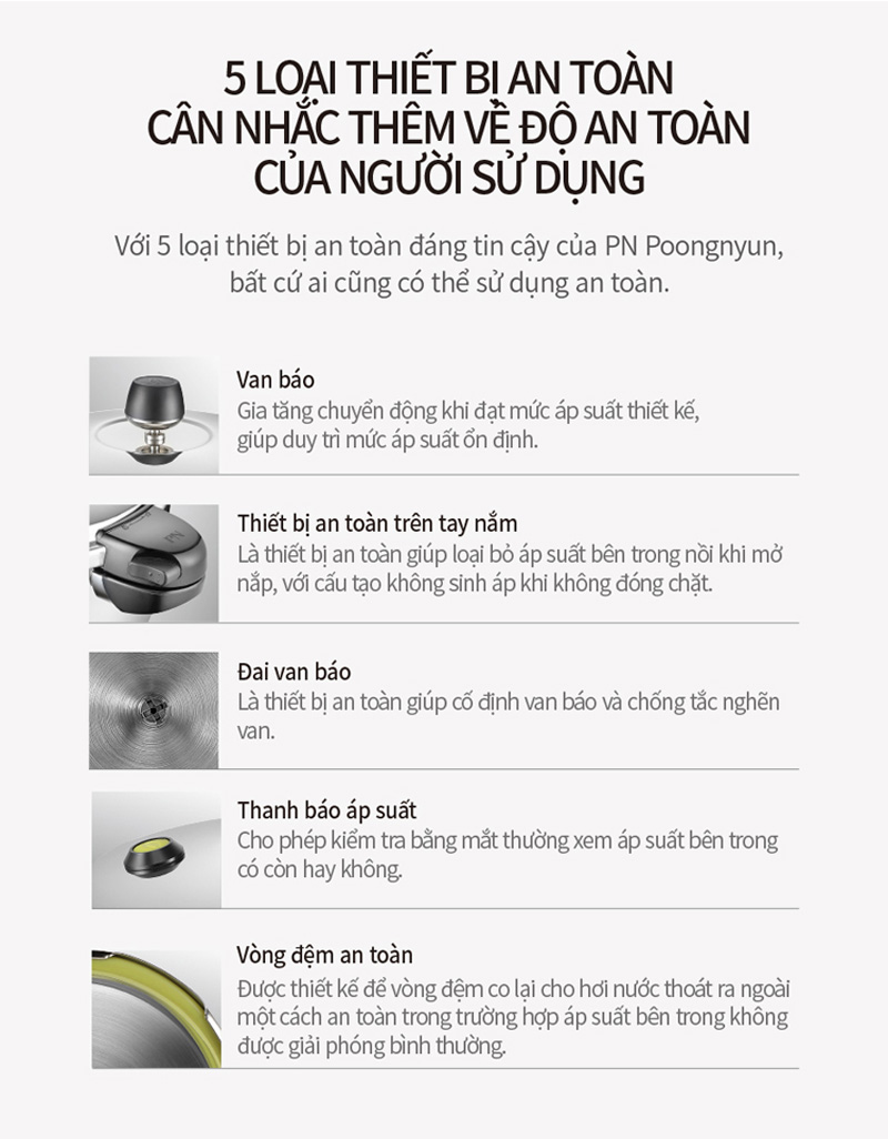 Nồi áp suất inox PoongNyun HNHPC-10 (IH, 6 lít) - Hàng chính hãng