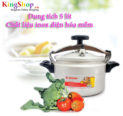 Nồi áp suất nhôm Goldsun PC-GJY50A - Dung tích 5 Lít - Hàng chính hãng