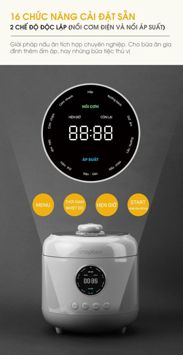 Nồi áp suất điện tử Snapbee QUEEN S45 - Hàng chính hãng