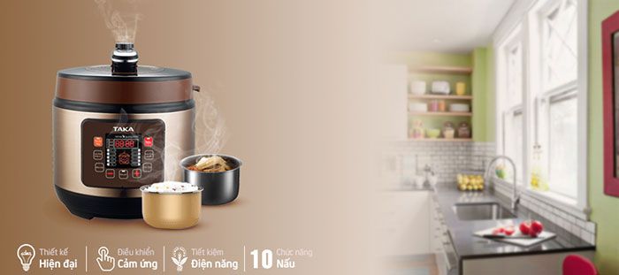 Nồi áp suất Taka NS06C trang bị 10 chức năng nấu