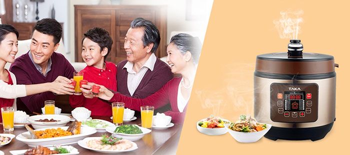 Nồi áp suất Taka NS06C trang bị 10 chức năng nấu