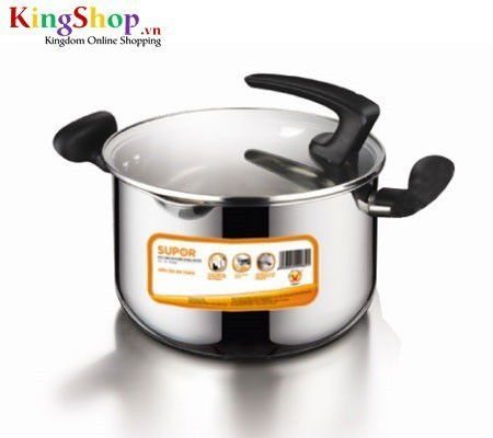 Nồi canh Inox nắp đứng Supor Unique HT10004-3 - Dung tích 6L - Hàng chính hãng
