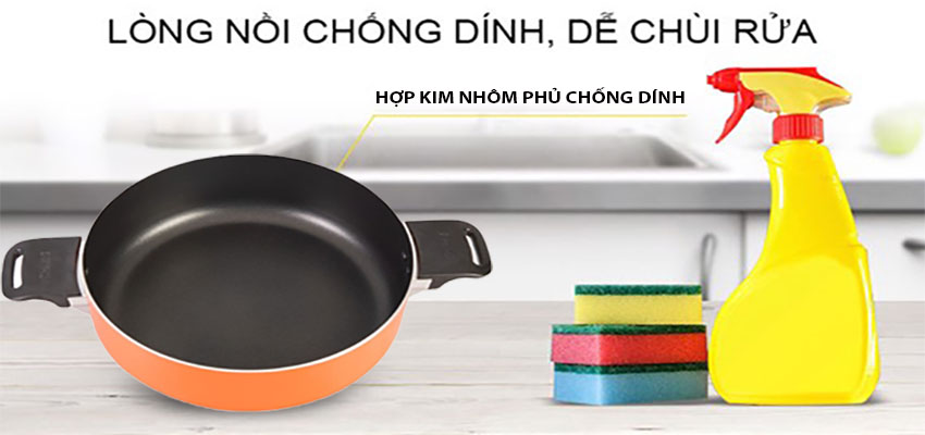 Chất liệu của Nồi canh chống dính sắc màu Supor S08A26