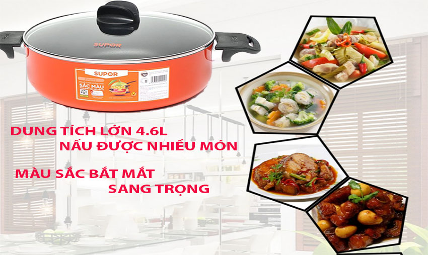 Dung tích của Nồi canh chống dính sắc màu Supor S08A26