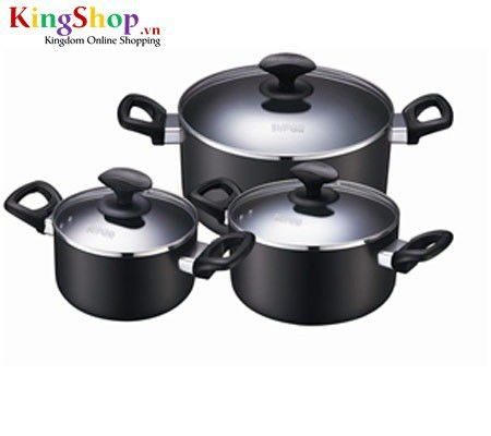 Bộ nồi canh hợp kim nhôm oxy hóa cứng Ever 6 món HT10015-T1