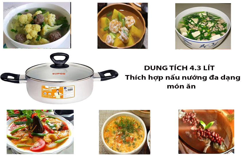 Nồi canh nhôm oxy hóa mềm Comfort Supor S30A22 - Hàng chính hãng