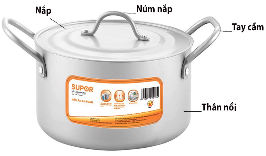 Nồi canh nhôm oxy hóa mềm Healthy Supor HT08008-1 - Hàng chính hãng