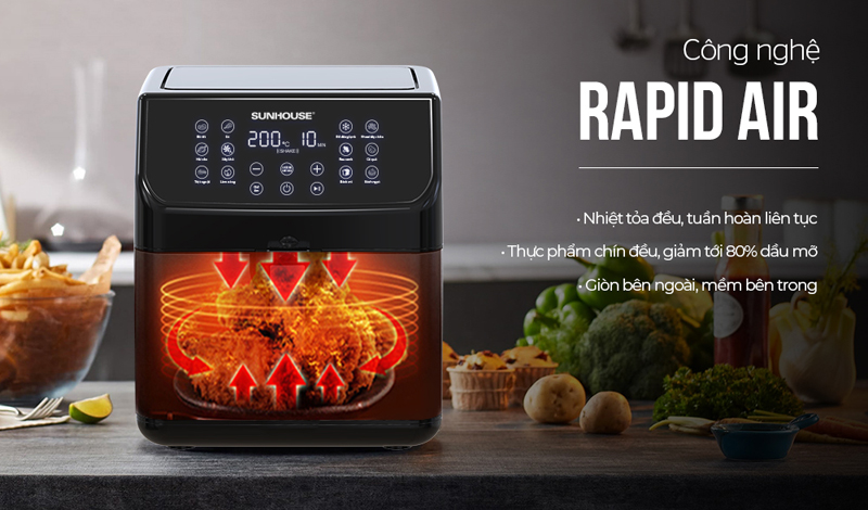 Công nghệ làm nóng Rapid Air, chiên nướng không dầu